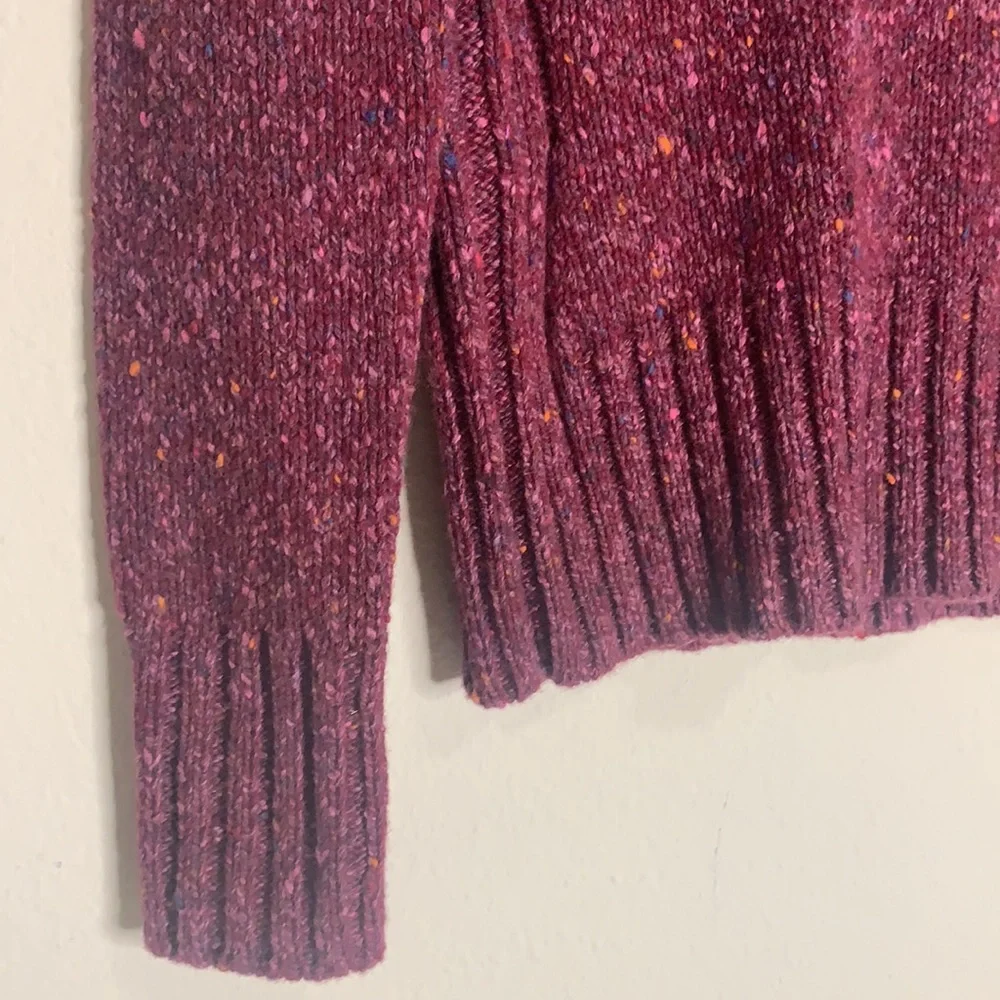 ESCADA Sport Women Small Cable Knit Stretch Wool Cashmere Blend Plum‎ Sweater-